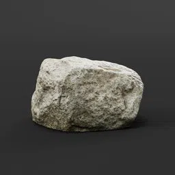 Realistic 3D model of a textured rock with high-resolution color and normal maps, suitable for Blender rendering.