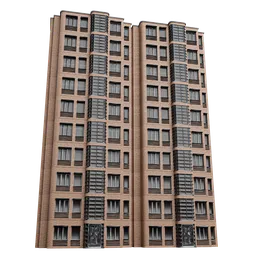 Highly detailed 10-story 3D building model optimized for Blender Eevee and Cycles rendering engines.