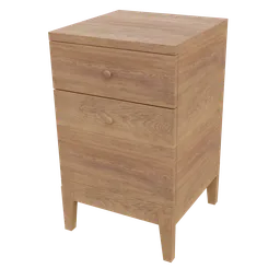 Realistic modern bedside drawer 3D model with high-quality textures, ideal for Blender interior rendering.