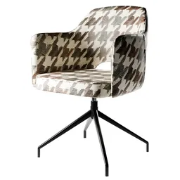 Detailed camouflaged armchair 3D model with swivel base, optimized for Blender graphics design.