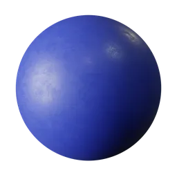 Scratched and dusty blue plastic PBR material for 3D models in Blender and other apps with customizable color.