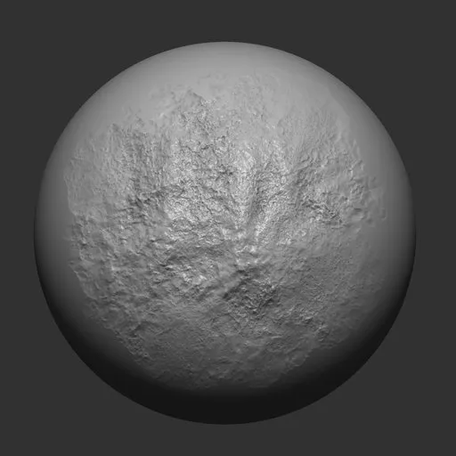 "3D sculpted surface with detailed plaster damage effect using NS Plaster Damage brush for realistic environment texturing"