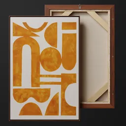 Painting Art Abstract Yellow / Picture Frame