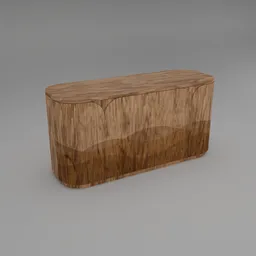 Detailed wooden 3D sideboard model with smooth finish and realistic texture for Blender users.