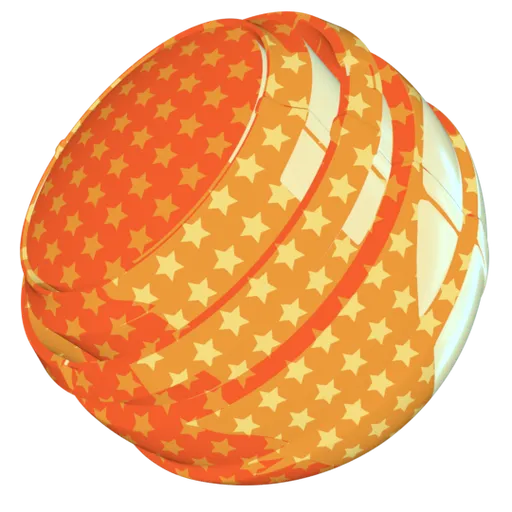 PBR material for Blender with an orange cartoon stars pattern, perfect for adding a playful effect to 3D scenes, optimized for Eevee rendering.