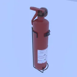 High-quality 3D render of a red fire extinguisher for Blender, detailed and suitable for close-up views.