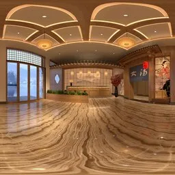 Japanese public bath reception hall
