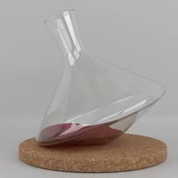 Glass Wine Decanter with Cork Coaster
