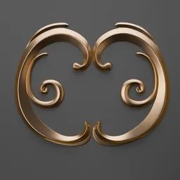 Elegant 3D classic ornament model in gold for enhancing architectural designs in Blender.