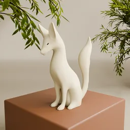 Sitting Wooden Fox Decoration