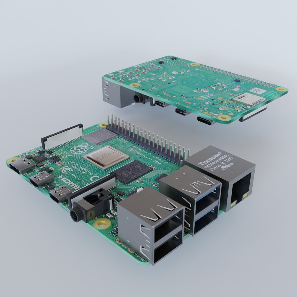 Raspberry Pi 4 | Computer Components & Hardware models | BlenderKit