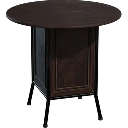 Round Wooden Table 02