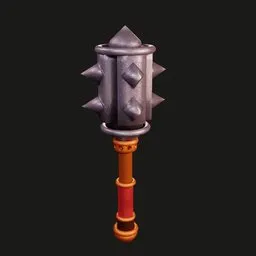 "Antique military Wand 3D model for Blender 3D software. This historically-inspired, detailed coin-shaped weapon features sharp metal claws, a large rock, and a loop texture. Perfect for RPG item renders with a touch of Barbara Longhi's artistic style."