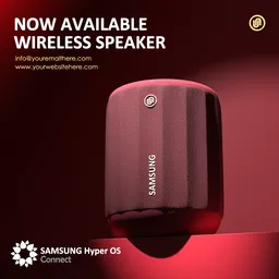 Speaker product mockup red theme
