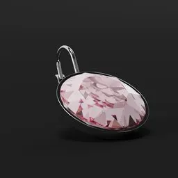 Pink Gem Earring