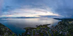 Aerial Cloudy Sunrise Coast