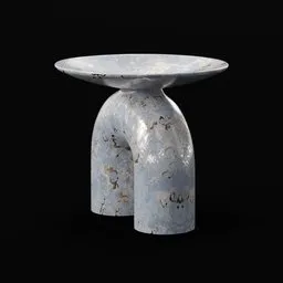 Sculptural Blue Marble Pedestal Bowl