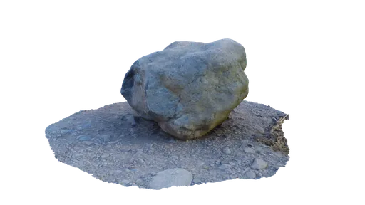 Realistic 3D model of a textured round stone for Blender rendering, perfect for natural scene development.