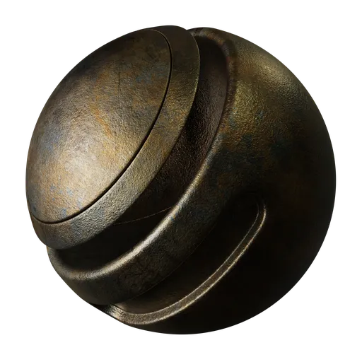 High-resolution PBR rusted metal texture for 3D modeling and rendering, suitable for Blender and other 3D software.