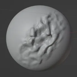 3D sculpted surface with textured fantasy scales effect, ideal for Blender 3D modeling artists.