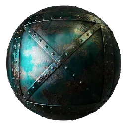 Metal Rivets Teal Cross