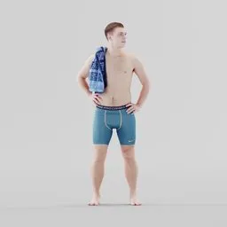 Guy in swimsuit