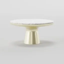 Realistic Blender 3D model of a gold-based, marble-topped coffee table, suitable for interior design renderings.