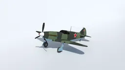 Detailed 3D Blender model of WWII plane optimized for low-poly visualization and CG graphics, with quad/tri mesh.