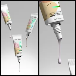 Face primer lquid dripping shot