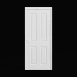 White Canterbury interior door 3D model for Blender, detailed realistic design for architectural rendering.