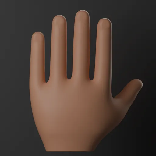 Cartoon-Style Male Hand Base Mesh