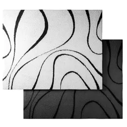 Detailed black and white wave pattern on textured 3D carpet model suitable for Blender rendering.