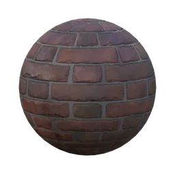 Realistic PBR brick material texture for 3D modeling in Blender, compatible with other PBR-ready software.