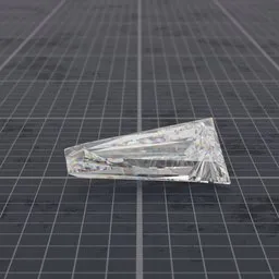 Realistic 3D model of a Tapered Baguette diamond with customizable shader for Blender rendering.