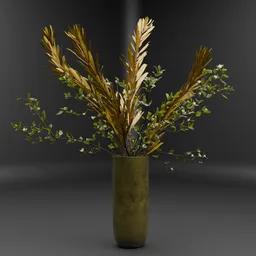 Dried Palm Leaves Vase