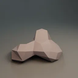 Low-poly 3D stone model with shaded material, optimized for Blender rendering and game environments.