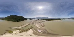 River Mountain Landscape Sunny Day