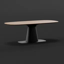 High-quality 3D model of an oval Rolf Benz dining table in Blender, minimalist design, for interior rendering.
