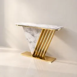 Marble Gold Slat Console