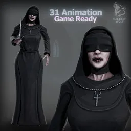 Nun of Silence-Rigged-Animted