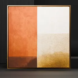 Realistic Blender 3D model of textured abstract artwork with brown and beige tones.