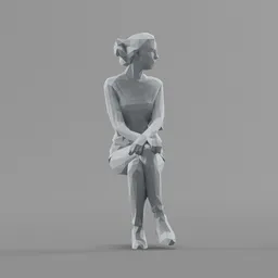 Lowpoly Female Sitting