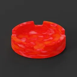 Ashtray with red fluorescent