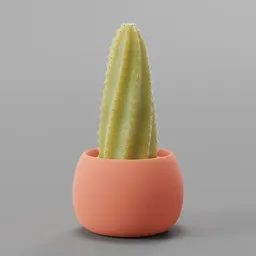 Realistic procedural cactus 3D model in customizable pot, compatible with Blender 3.0+ with adjustable features.