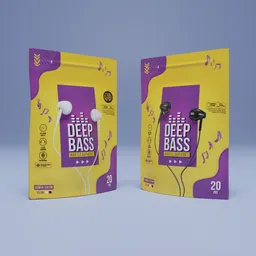 "Zip Lock Packaging for Deep Bass Earphones designed with offset printing technique and rendered in Maya. A perfect product display for digital marketing campaigns with millennial vibes. Easy to apply image texture makes it a popular choice in the Blender 3D community."