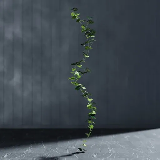 Realistic Blender 3D model of a hanging Begonia garland, adjustable stem, with geometry nodes.