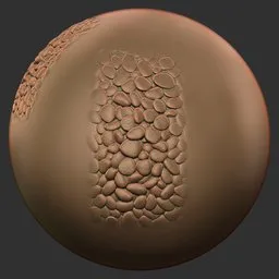 River Pebble Dense Gravel Brush