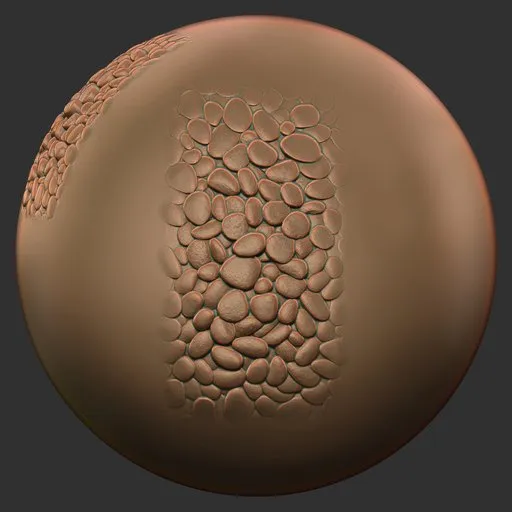 River Pebble Dense Gravel Brush