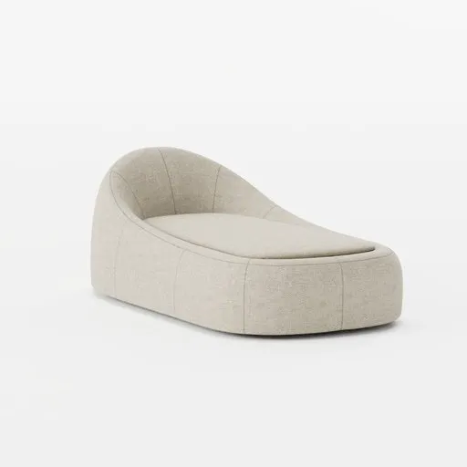 3D render of a contemporary beige chaise lounge, showcasing minimalistic design for Blender modeling.