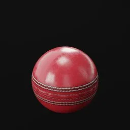 Detailed 3D cricket ball model with realistic textures for Blender rendering and animation.